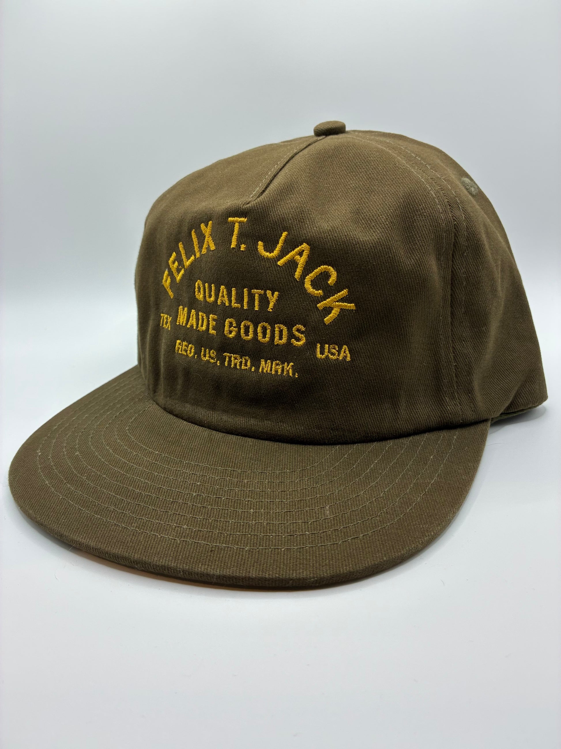 Felix T. Jack - Quality Made Goods 5 Panel Cotton Twill Hat in Brown