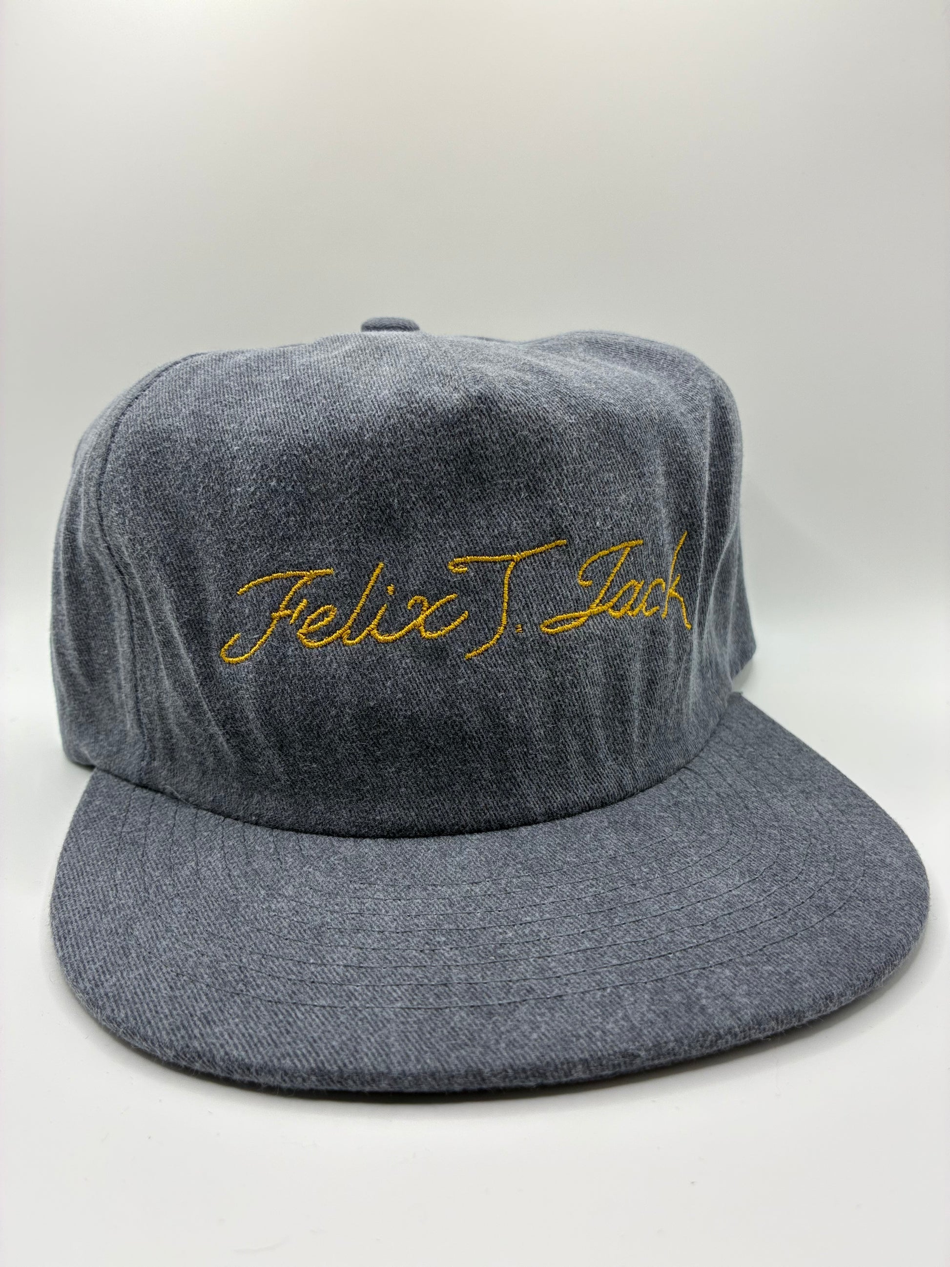 Felix T. Jack - Signature 5 Panel Washed Twill Hat in Blue