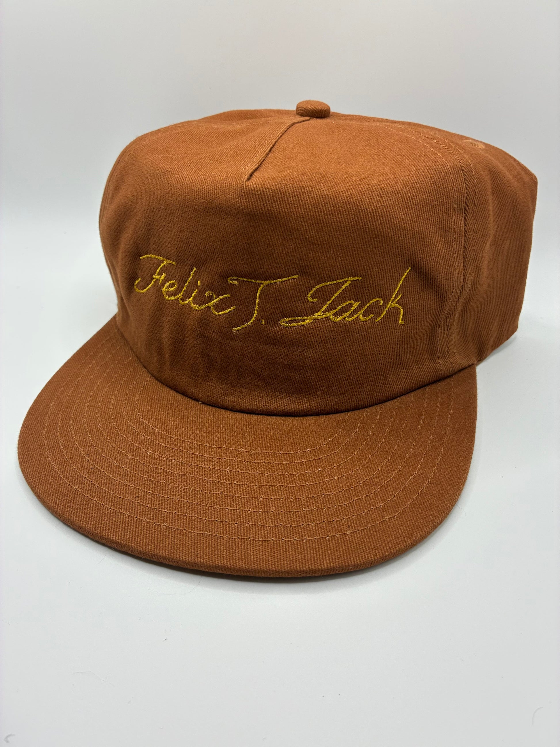 Felix T. Jack - Signature 5 Panel Cotton Twill Hat in Rust