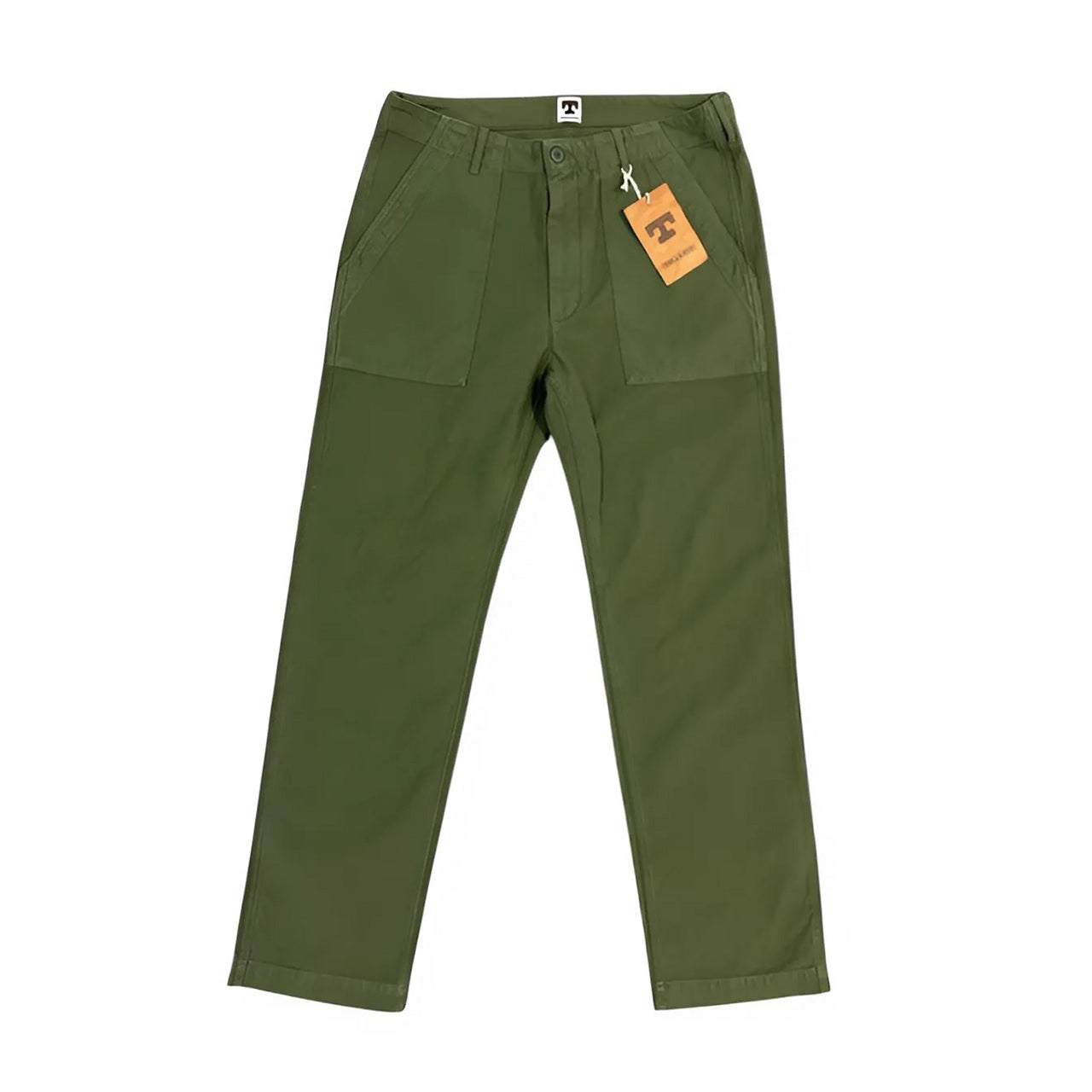 Tellason - Fatigue Pant Olive Sateen Straight Leg