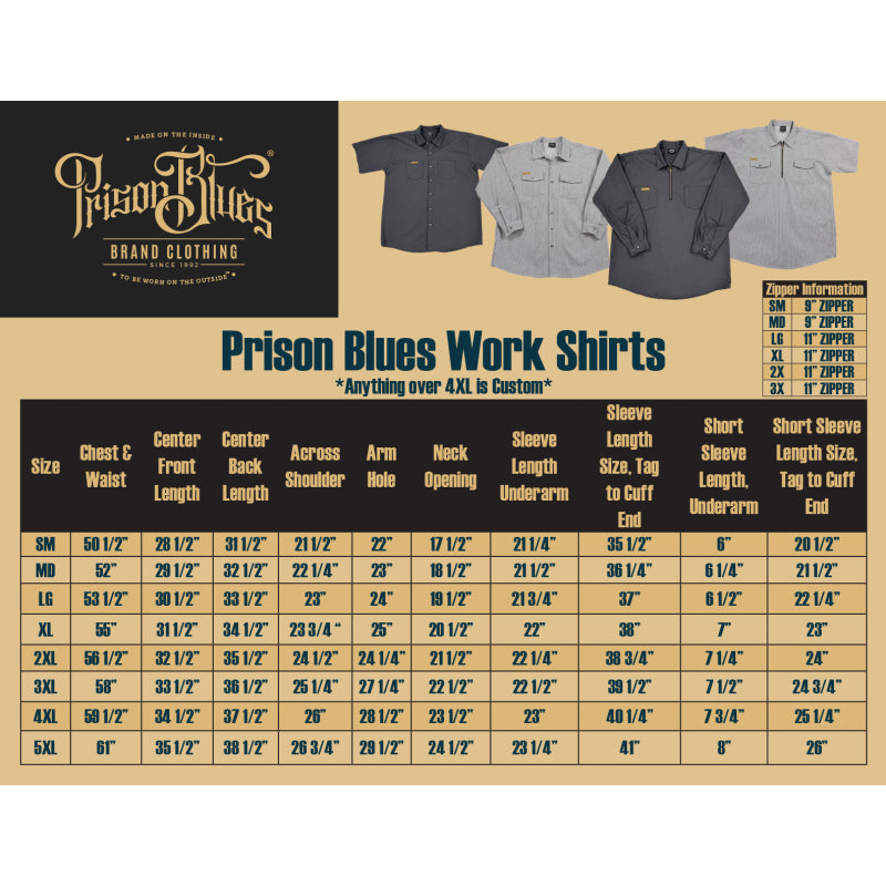 Prison Blues - Work Shirt Hickory Long Sleeve