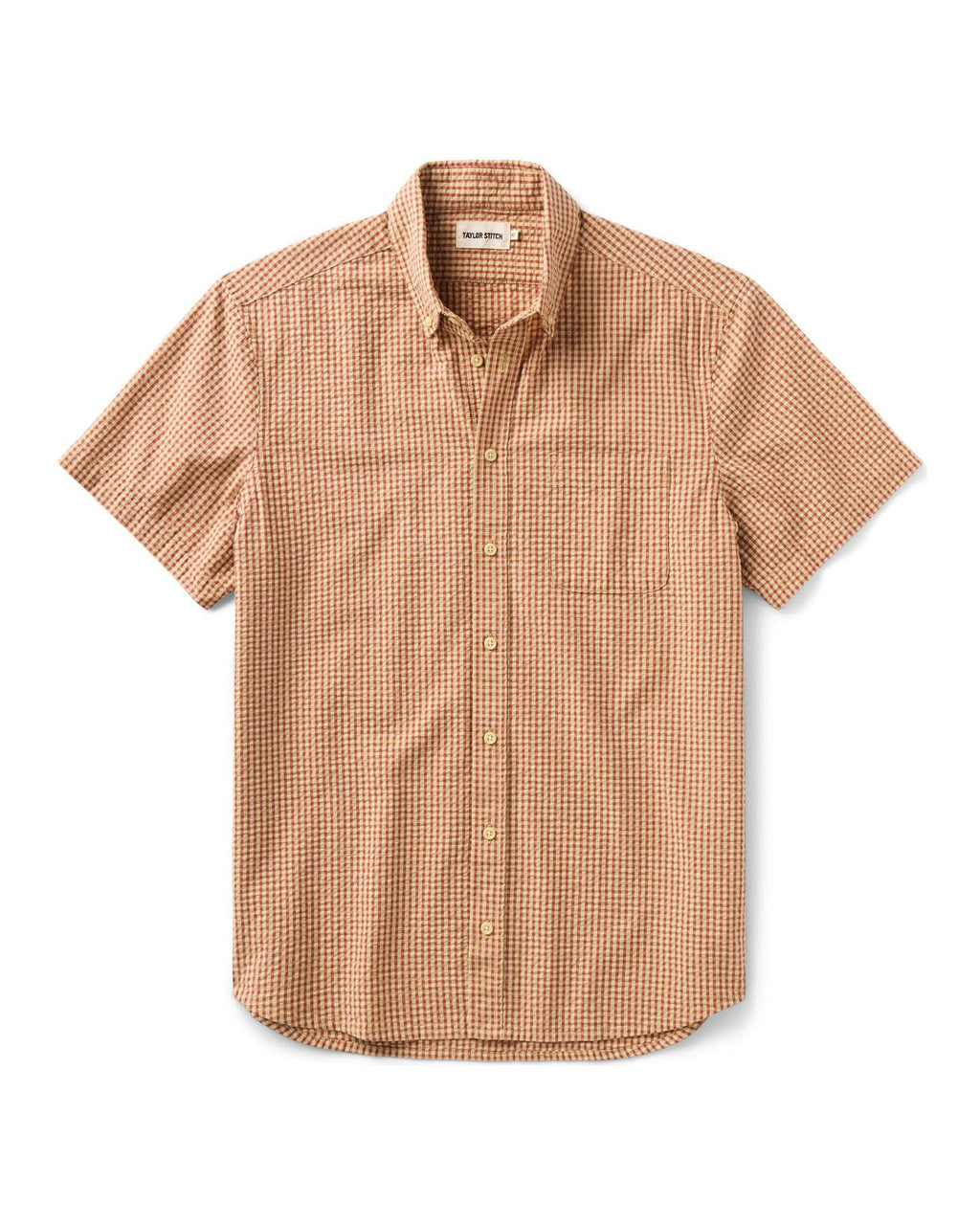 Taylor Stitch - Short Sleeve Jack in Brick Check Seersucker