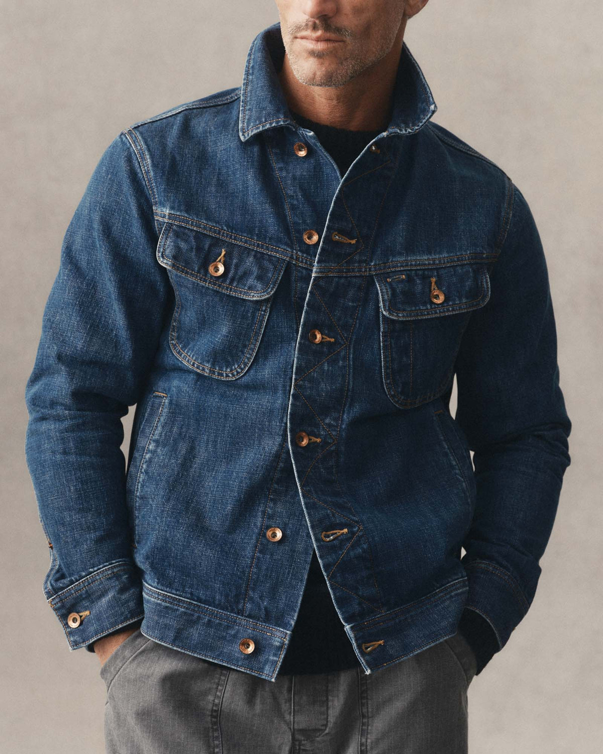 Taylor Stitch - Long Haul Jacket in Mid Wash Organic Selvedge