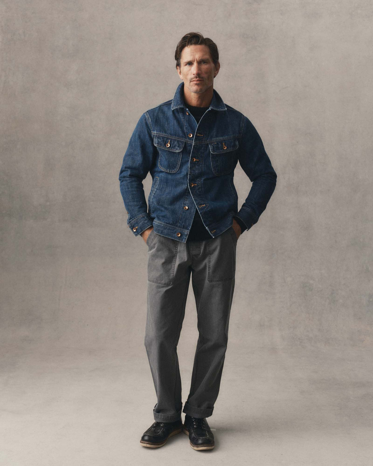 Taylor Stitch - Long Haul Jacket in Mid Wash Organic Selvedge