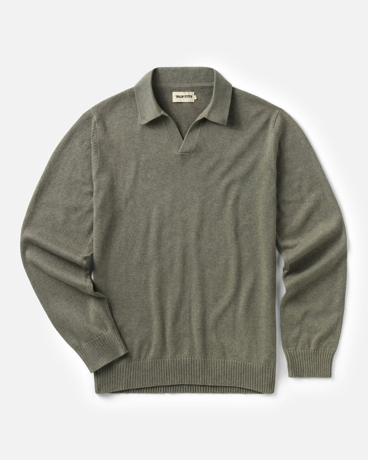 Taylor Stitch - The Long Sleeve Valencia Sweater Polo in Olive