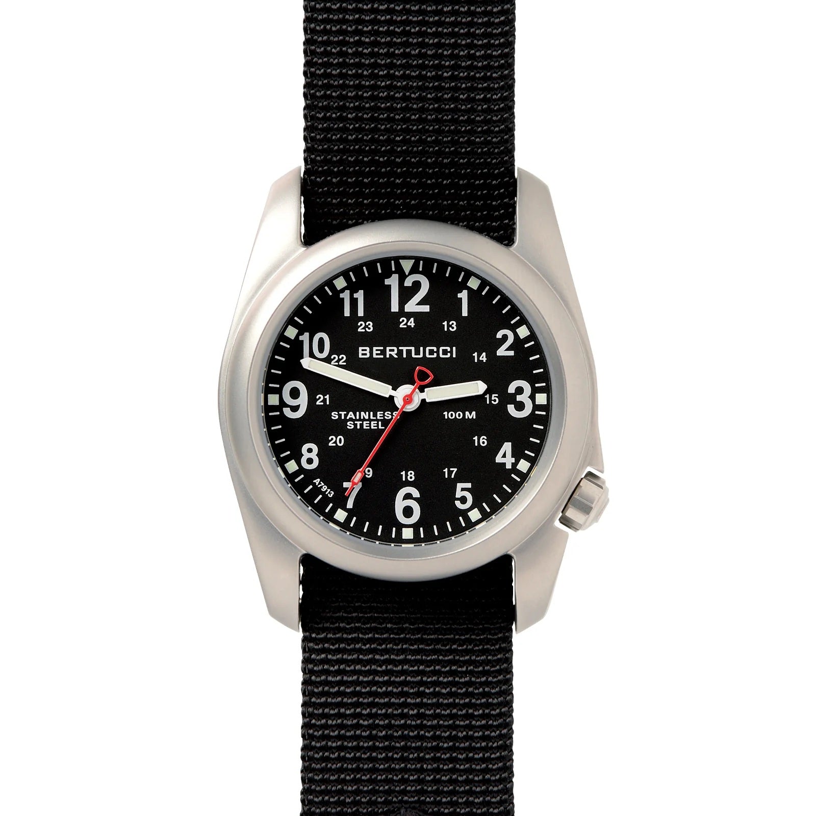 Bertucci Field Watches - A-2S Field Black Dial w/ Black Nylon Band
