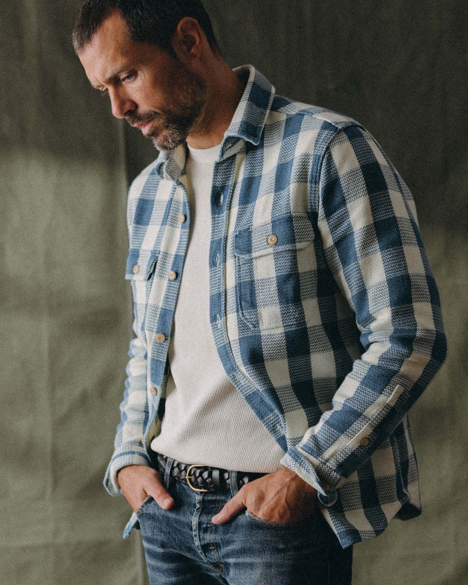 Taylor Stitch - The Division Shirt in Washed Indigo Check