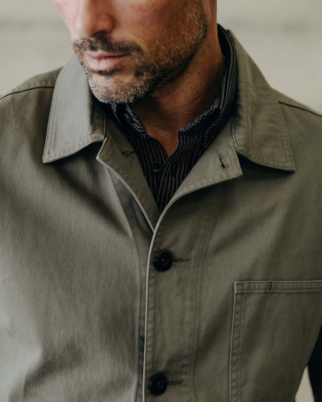 Taylor Stitch - The Ojai Jacket in Organic Smoked Olive Foundation Twill