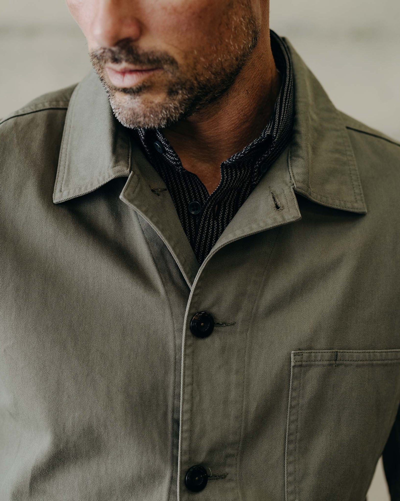 Taylor Stitch - The Ojai Jacket in Organic Smoked Olive Foundation Twill