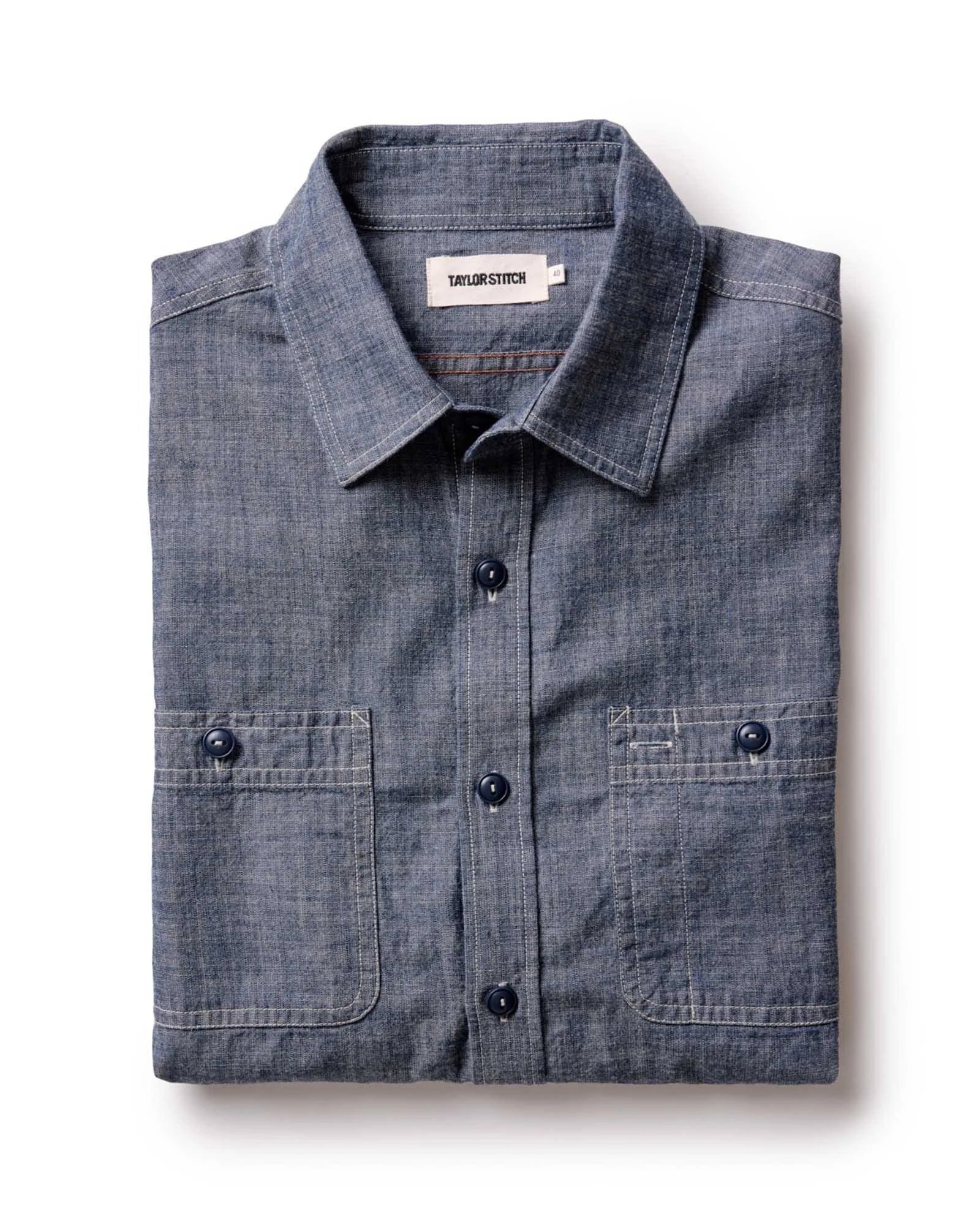 Taylor Stitch - The Foundry Shirt in Rinsed Indigo Chambray