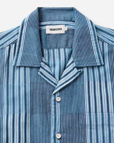 Taylor Stitch - Short-Sleeve Hawthorne Shirt in Indigo Patchwork