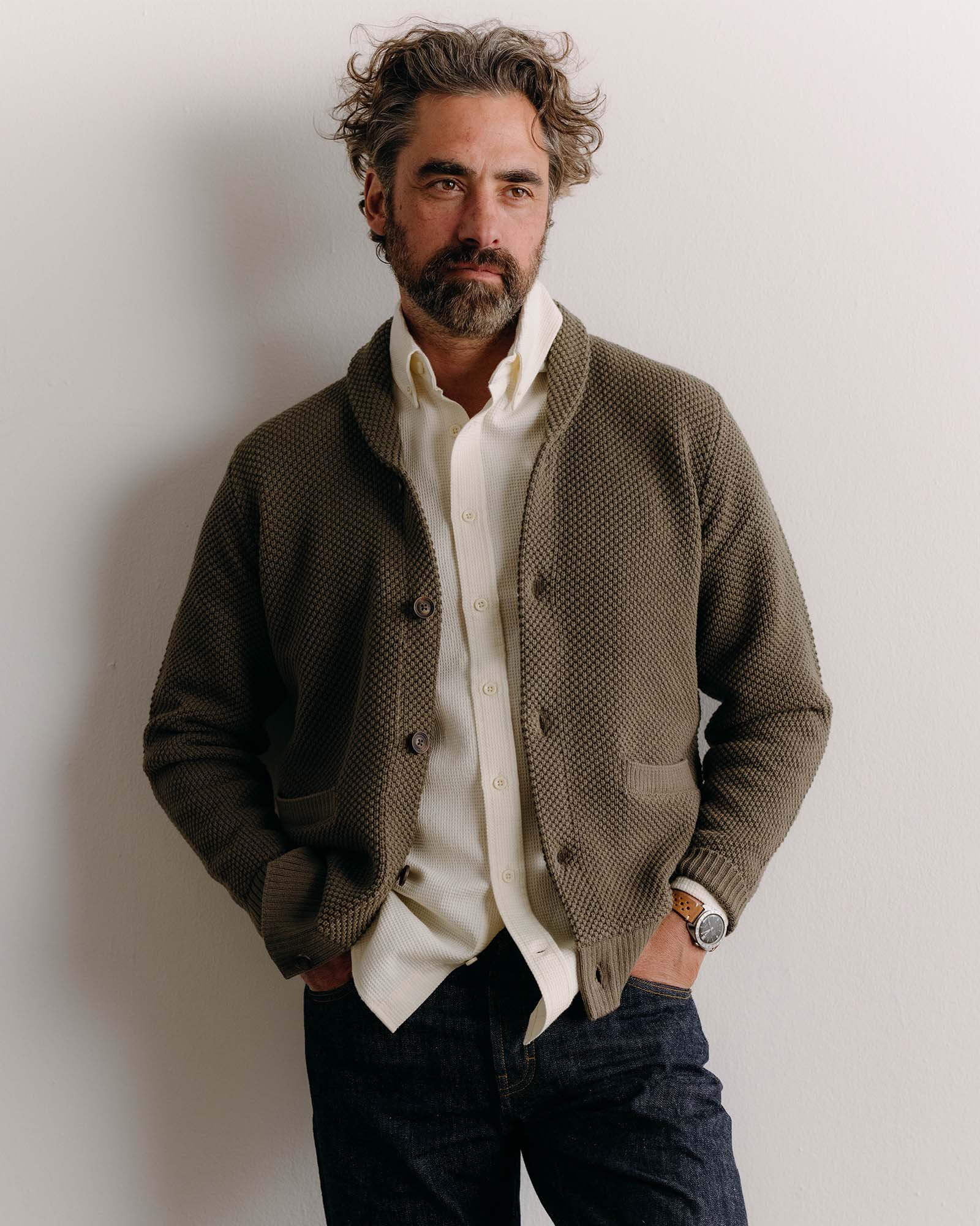 Taylor Stitch - The Crawford Sweater in Fatigue Olive