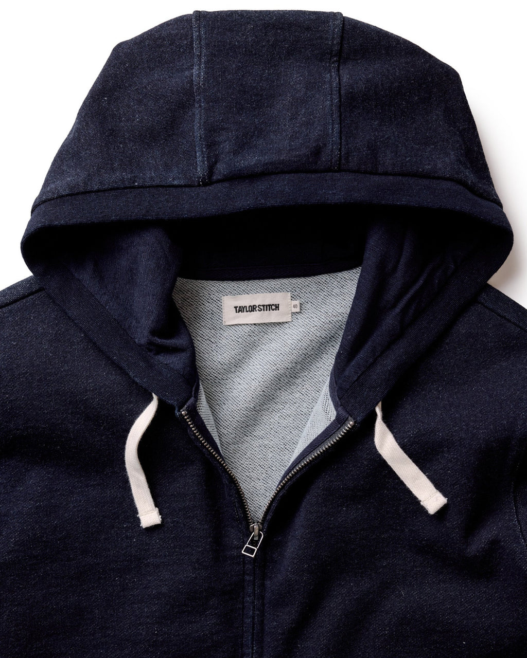 Taylor Stitch - The Après Zip Hoodie in Rinsed Indigo Terry