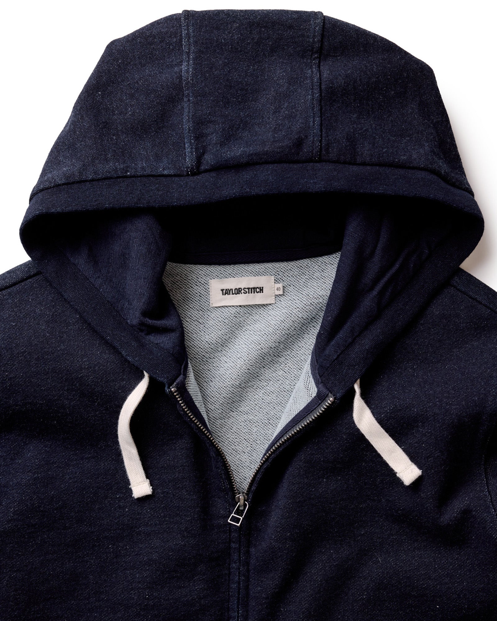 Taylor Stitch - The Après Zip Hoodie in Rinsed Indigo Terry
