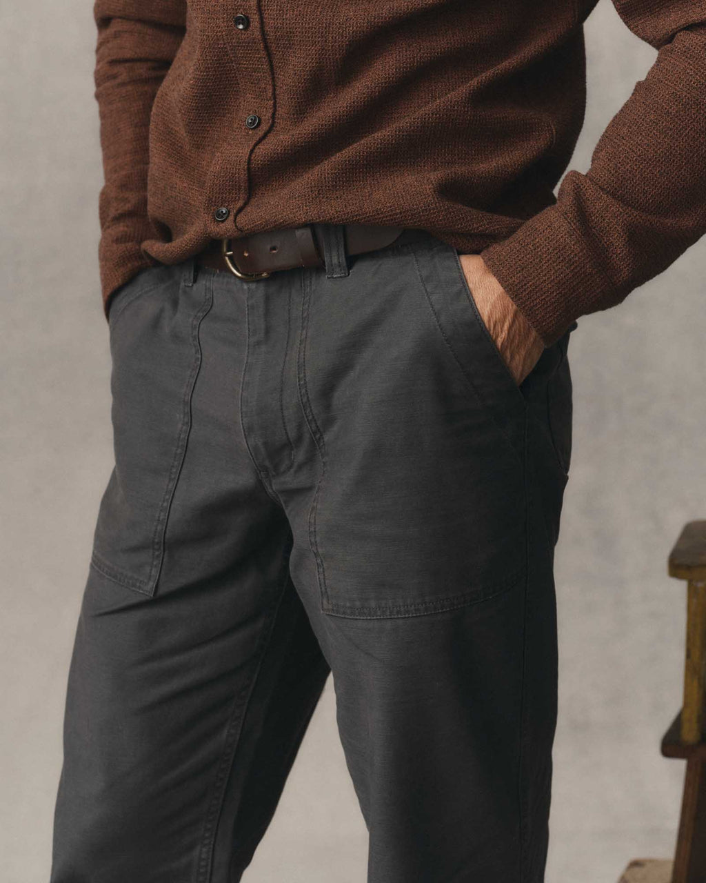 Taylor Stitch - The Surplus Pant in Faded Black Reverse Sateen