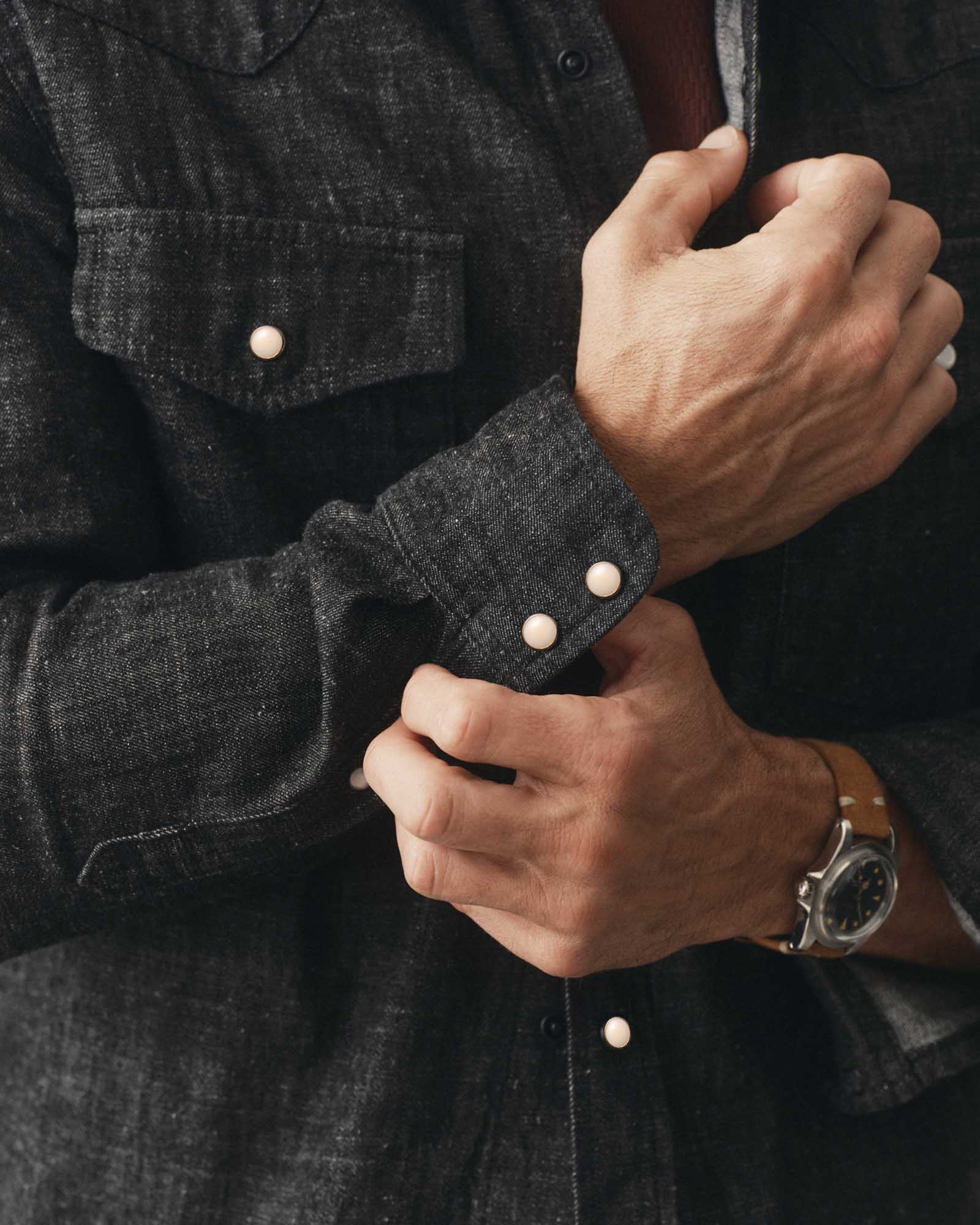 Taylor Stitch - The Glacier Shirt in Black Indigo Hemp Denim