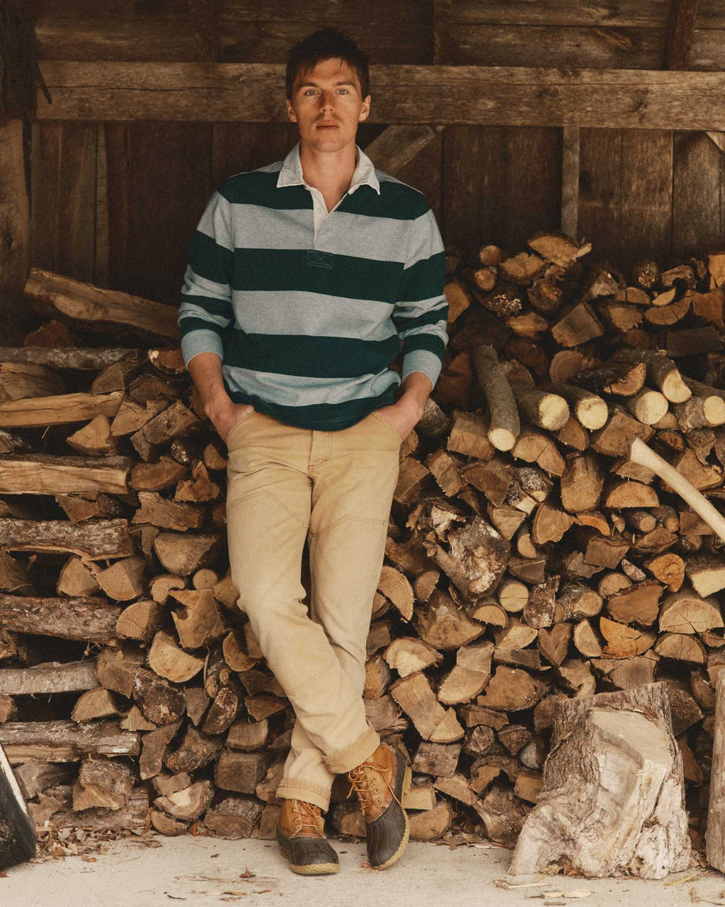 Taylor Stitch - The Rugby Shirt in Forrest Stripe