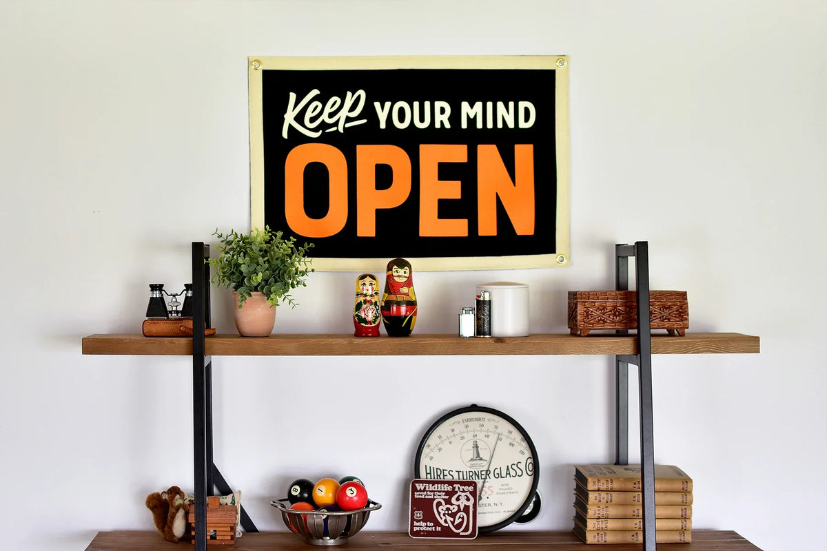 Keep Your Mind Open Camp Flag • Holy Smokes x Oxford Pennant