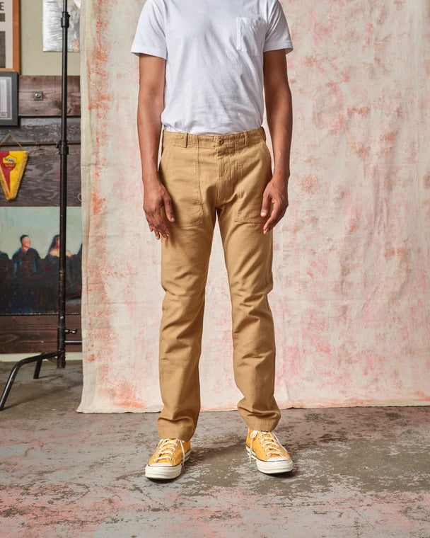 Tellason - Fatigue Pant British Tan Sateen Original Tapered Leg