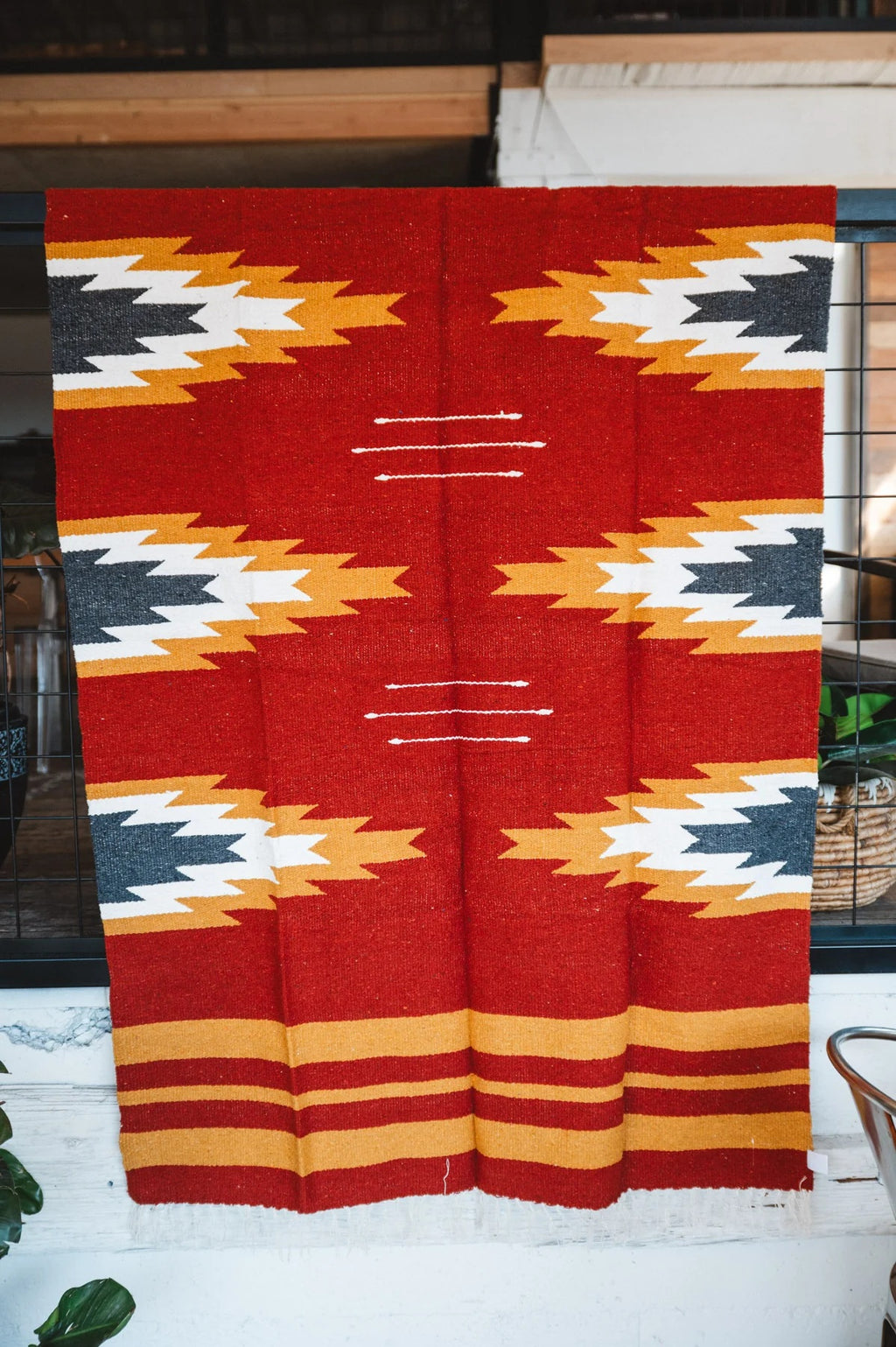 El Rancho Supply - Relampago - Red/Yellow/Black Handwoven Throw Blanket