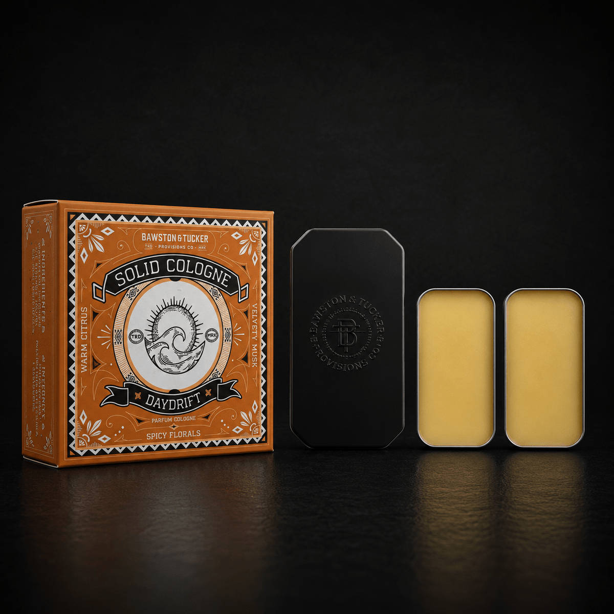 Bawtson & Tucker Provisions - Solid Cologne Scent Switch Starter Kit for Men – 2 Scents + Refillable Metal Case