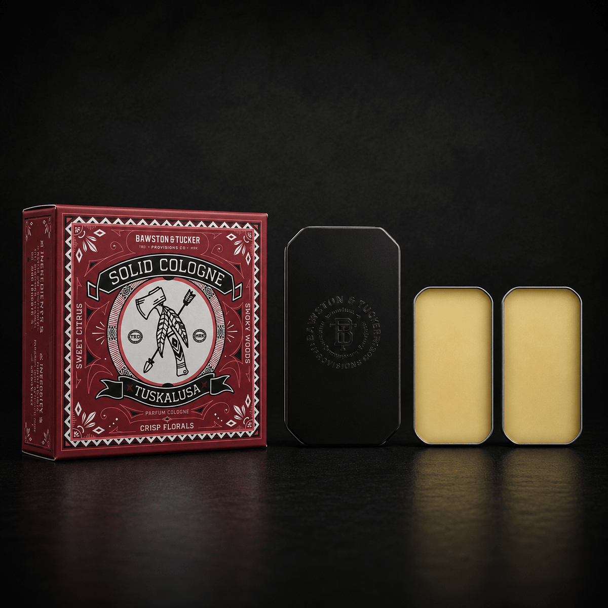 Bawtson & Tucker Provisions - Solid Cologne Scent Switch Starter Kit for Men – 2 Scents + Refillable Metal Case