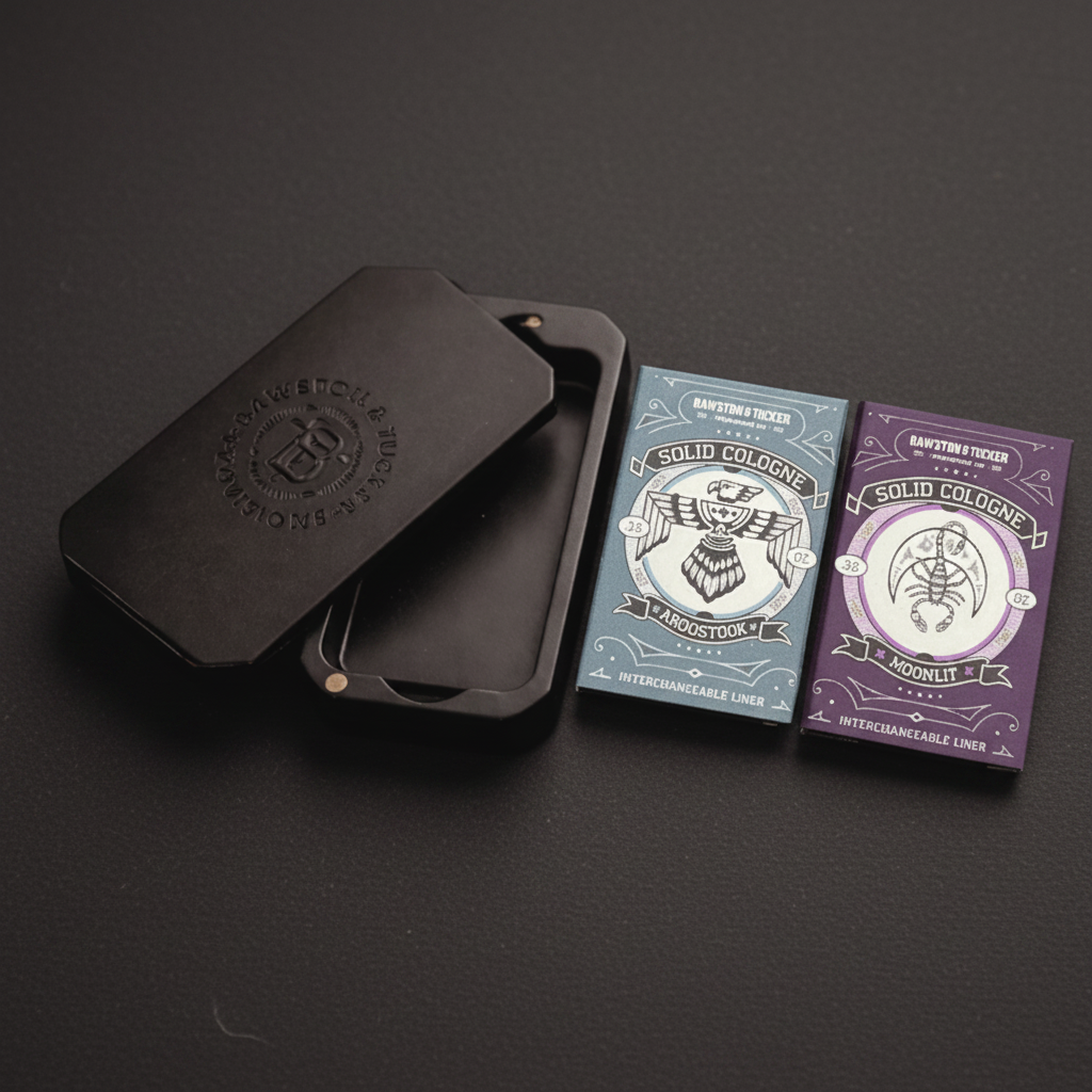 Bawtson & Tucker Provisions - Solid Cologne Scent Switch Starter Kit for Men – 2 Scents + Refillable Metal Case