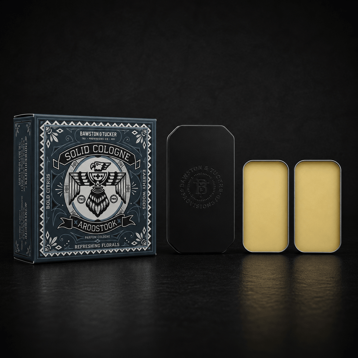 Bawtson & Tucker Provisions - Solid Cologne Scent Switch Starter Kit for Men – 2 Scents + Refillable Metal Case