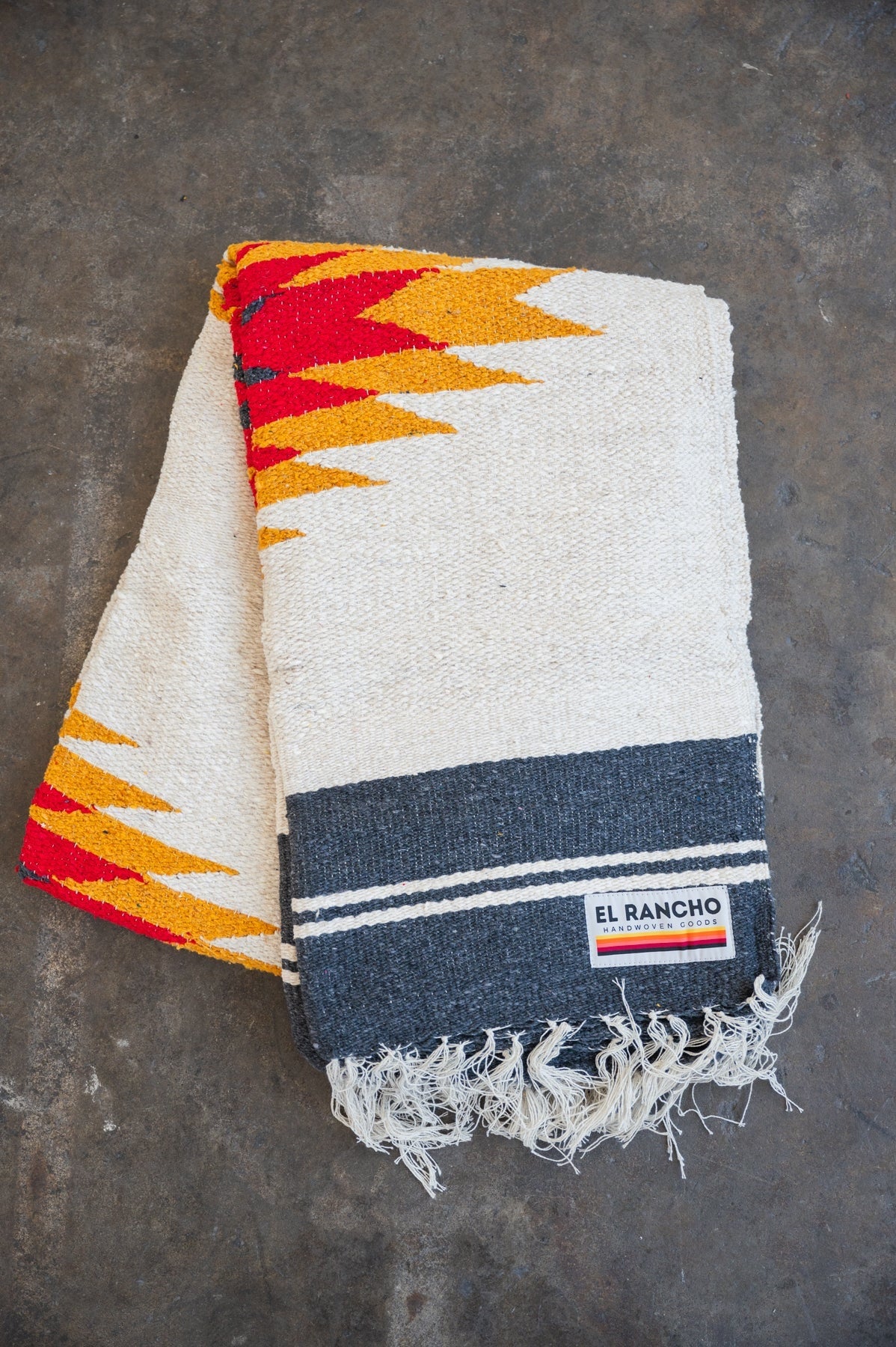 El Rancho Supply - Tres Diamantes - Red/Yellow/Black Handwoven Throw Blanket